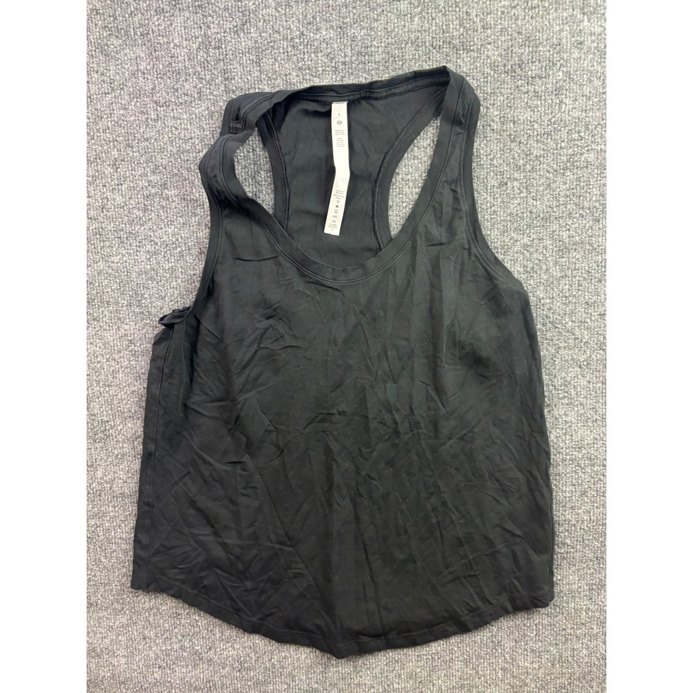 Lululemon Love Tank Top Womens 8 Black Pima Cotton Racerback Activewear